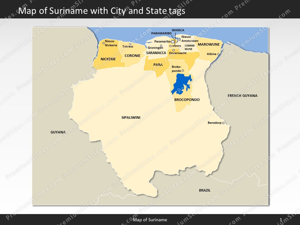 powerpoint map suriname