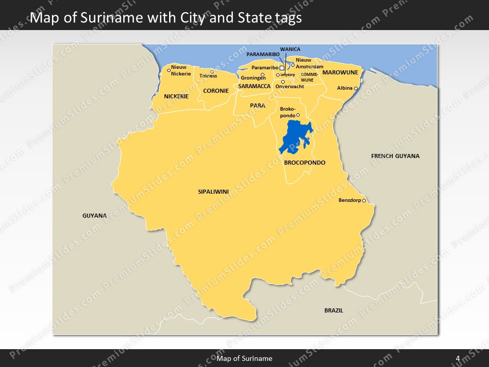 powerpoint map suriname