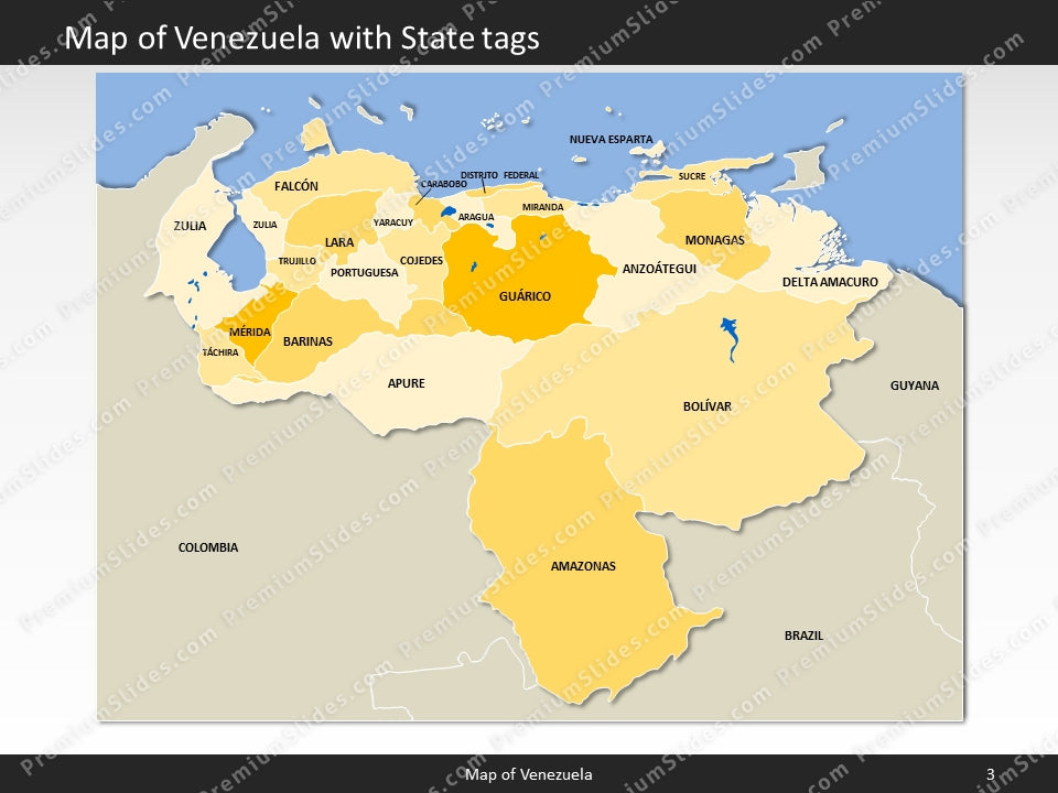 Venezuela Map - Editable Map of Venezuela - Template for PowerPoint