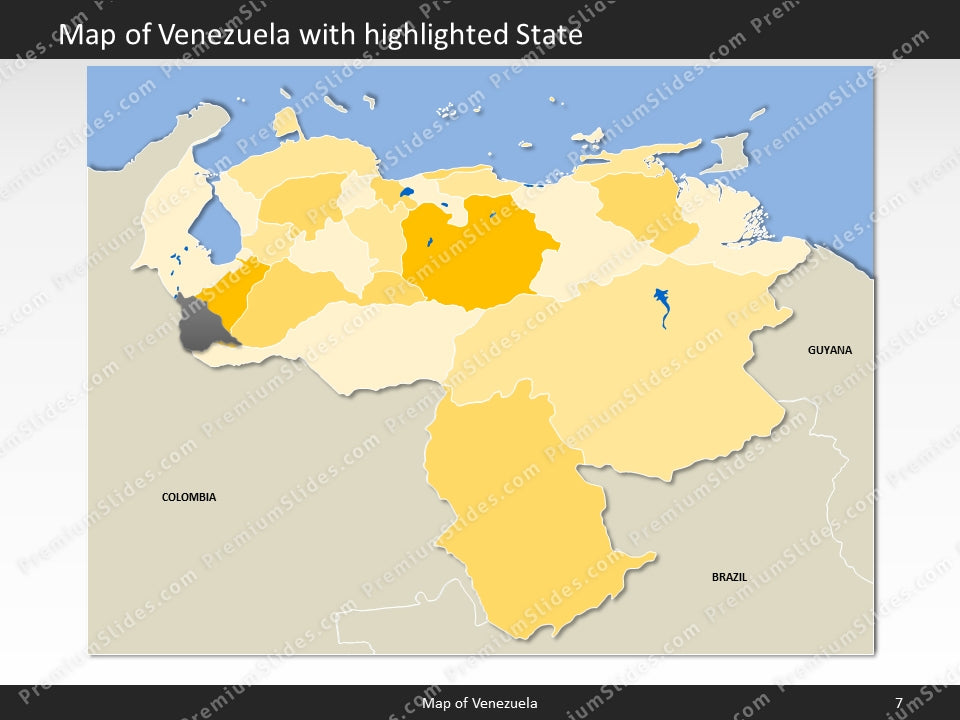 Venezuela Map - Editable Map of Venezuela - Template for PowerPoint