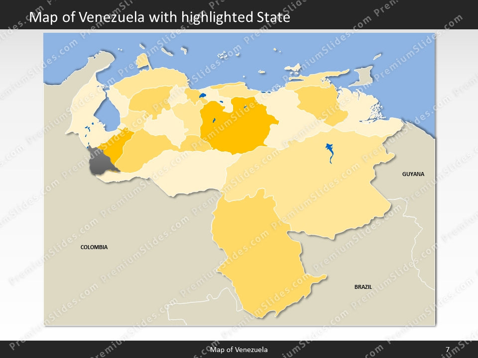 Venezuela Map - Editable Map of Venezuela - Template for PowerPoint