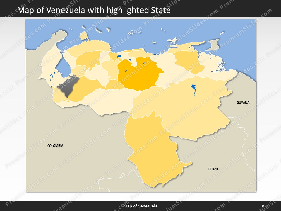 Venezuela Map - Editable Map of Venezuela - Template for PowerPoint