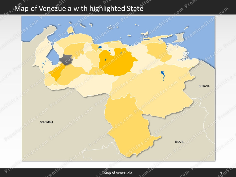 Venezuela Map - Editable Map of Venezuela - Template for PowerPoint