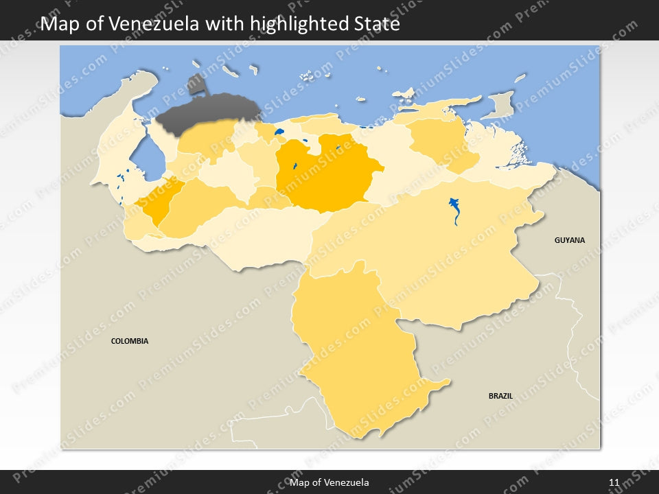 Venezuela Map - Editable Map of Venezuela - Template for PowerPoint