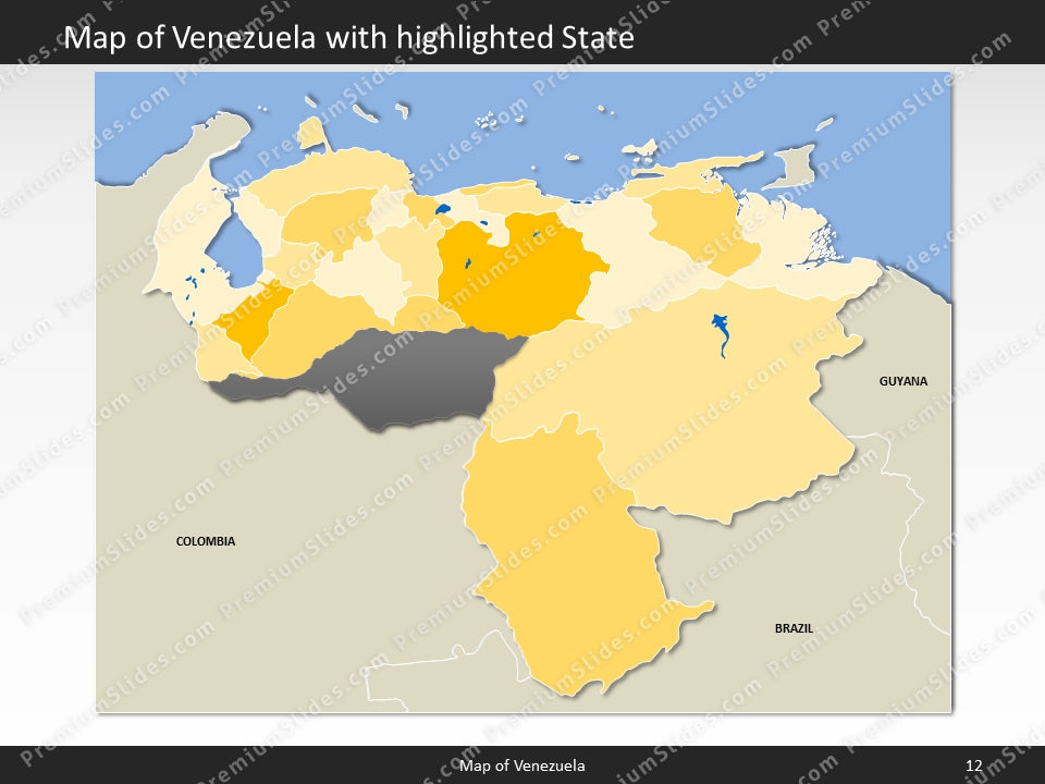 Venezuela Map - Editable Map of Venezuela - Template for PowerPoint