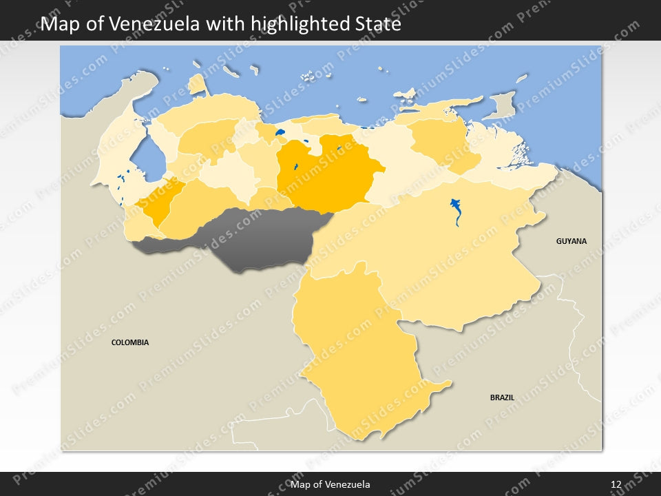Venezuela Map - Editable Map of Venezuela - Template for PowerPoint