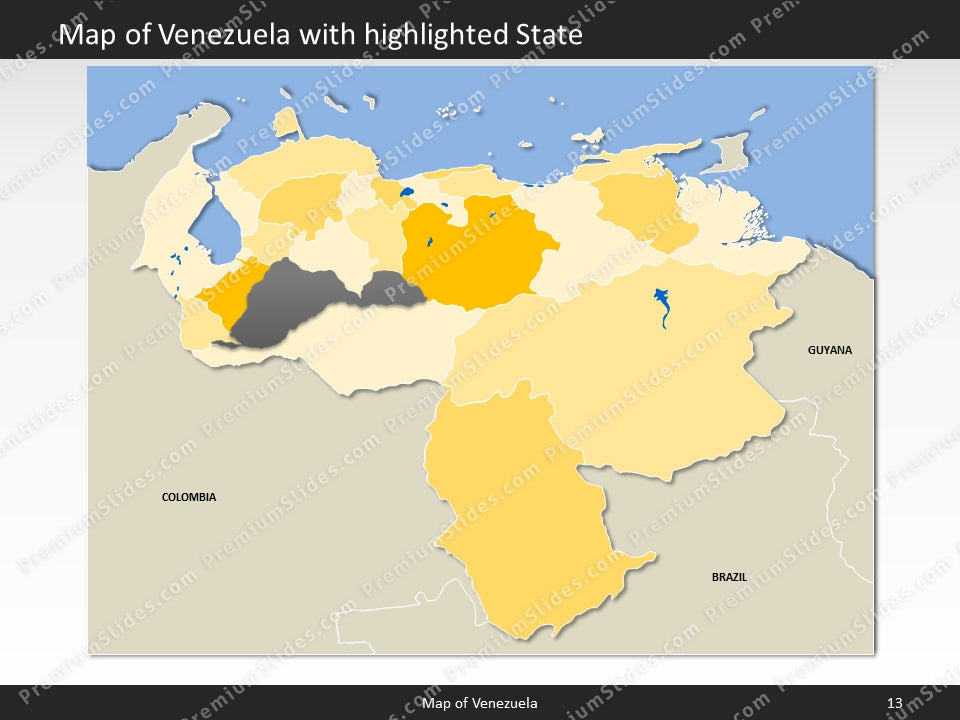 Venezuela Map - Editable Map of Venezuela - Template for PowerPoint