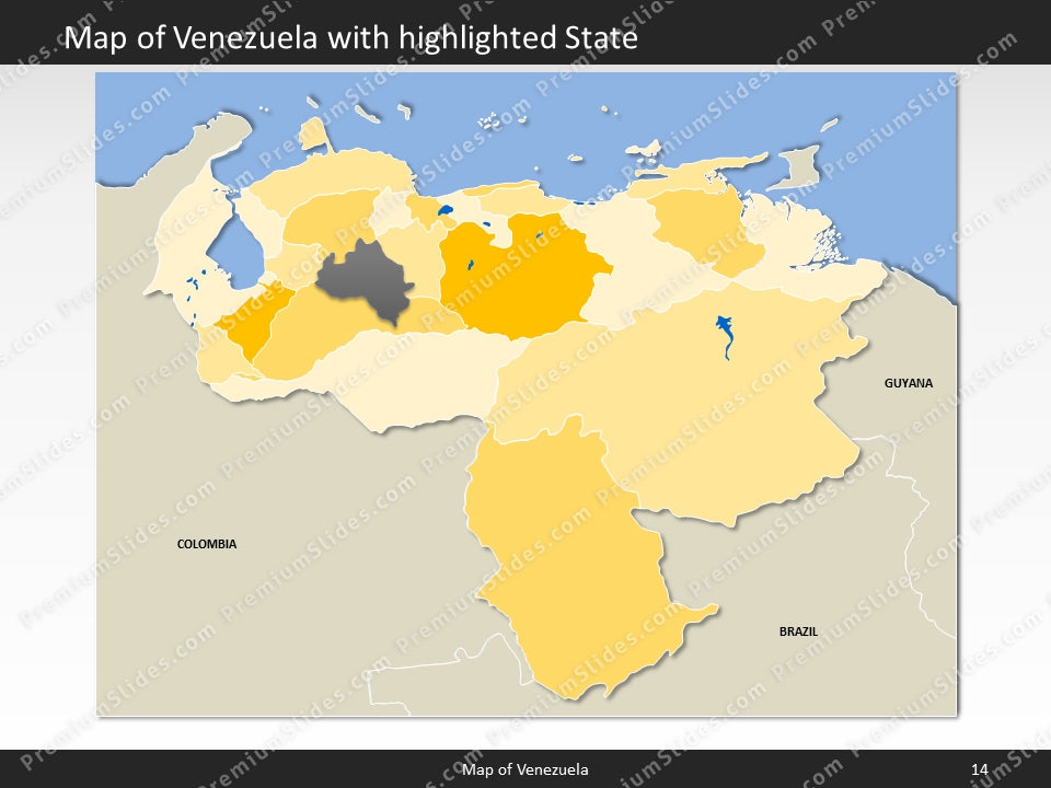 Venezuela Map - Editable Map of Venezuela - Template for PowerPoint