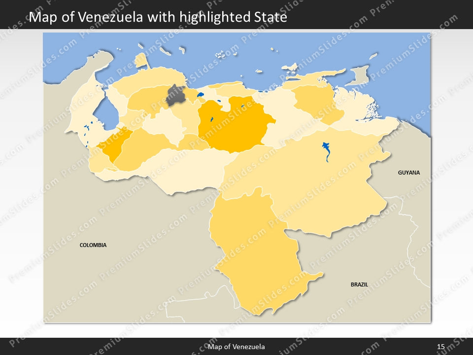 Venezuela Map - Editable Map of Venezuela - Template for PowerPoint