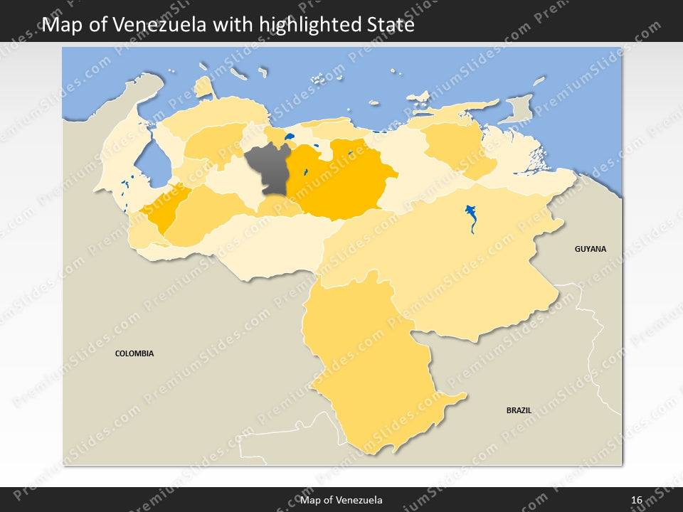 Venezuela Map - Editable Map of Venezuela - Template for PowerPoint