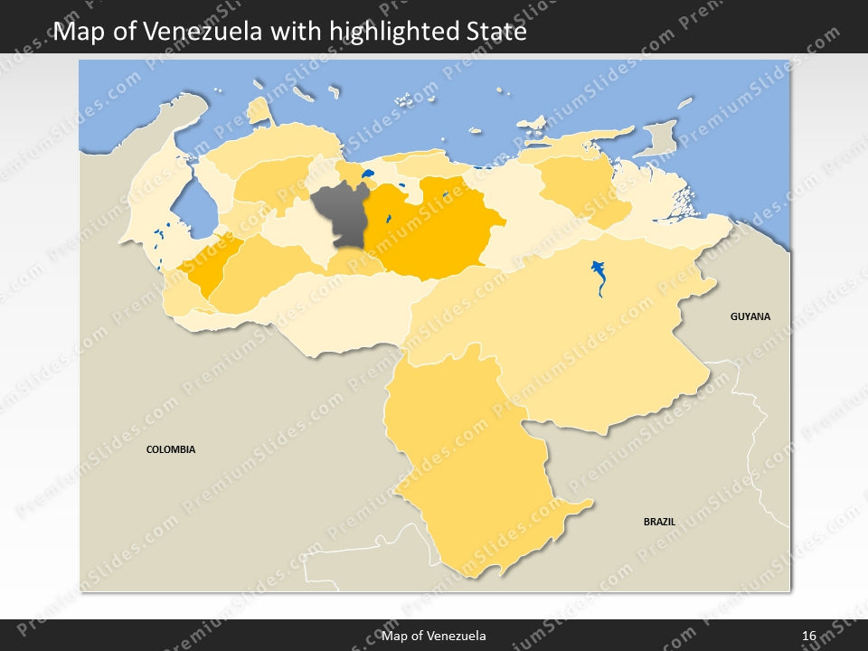 Venezuela Map - Editable Map of Venezuela - Template for PowerPoint