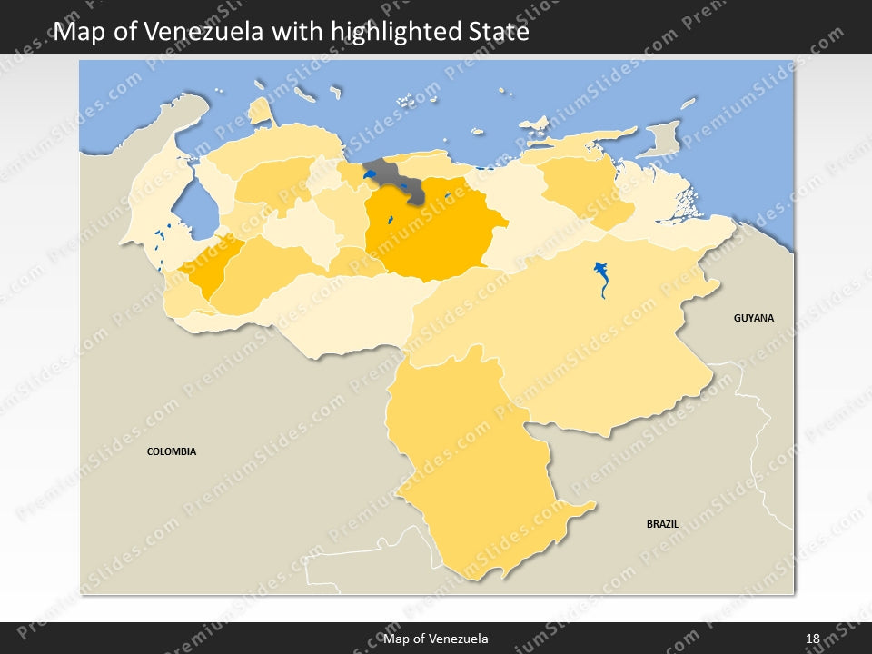 Venezuela Map - Editable Map of Venezuela - Template for PowerPoint
