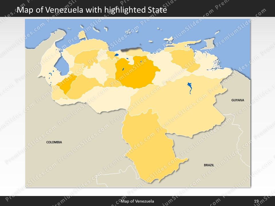 Venezuela Map - Editable Map of Venezuela - Template for PowerPoint