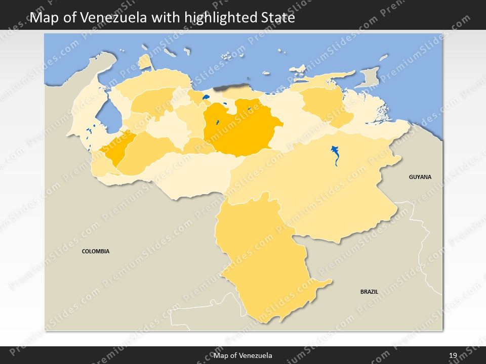 Venezuela Map - Editable Map of Venezuela - Template for PowerPoint