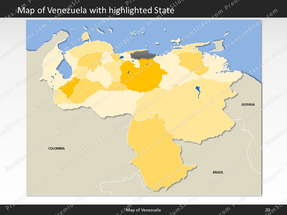 Venezuela Map - Editable Map of Venezuela - Template for PowerPoint