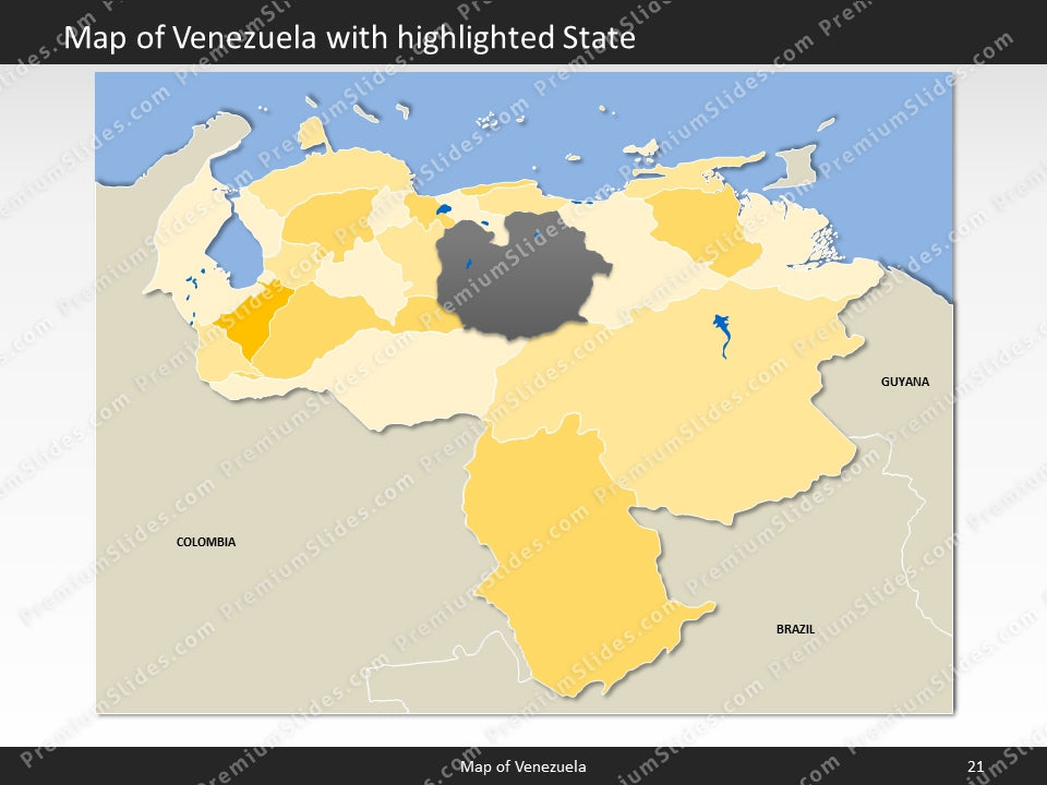 Venezuela Map - Editable Map of Venezuela - Template for PowerPoint