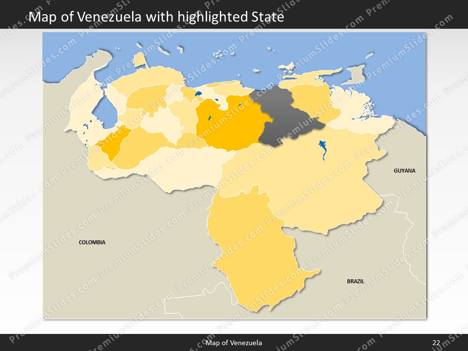 Venezuela Map - Editable Map of Venezuela - Template for PowerPoint
