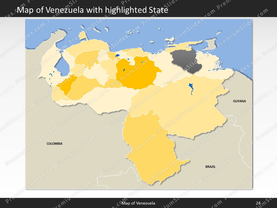 Venezuela Map - Editable Map of Venezuela - Template for PowerPoint