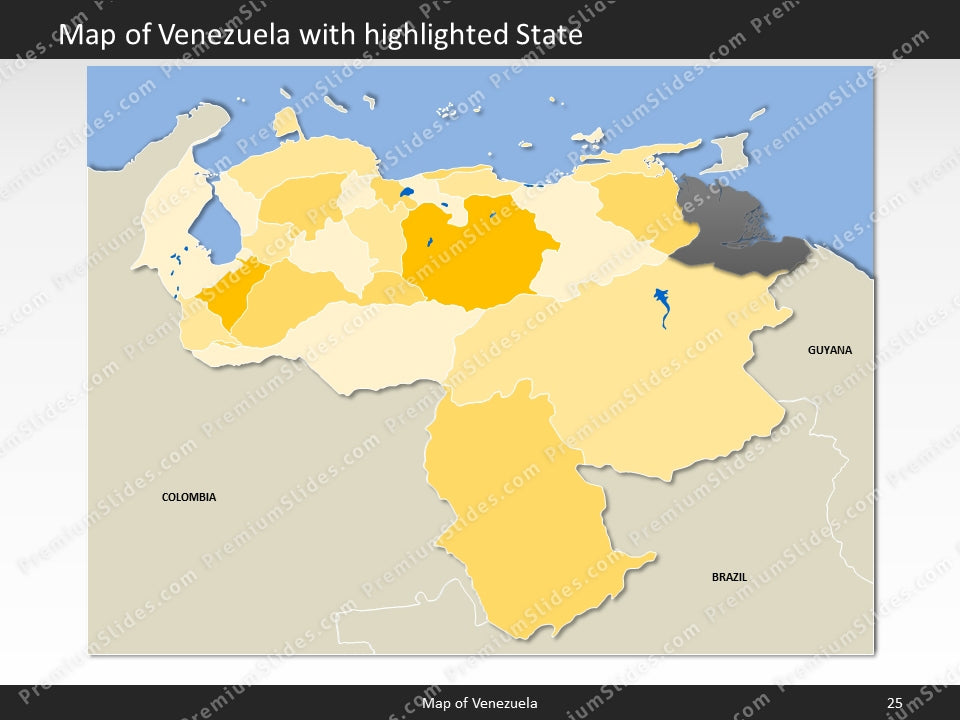 Venezuela Map - Editable Map of Venezuela - Template for PowerPoint