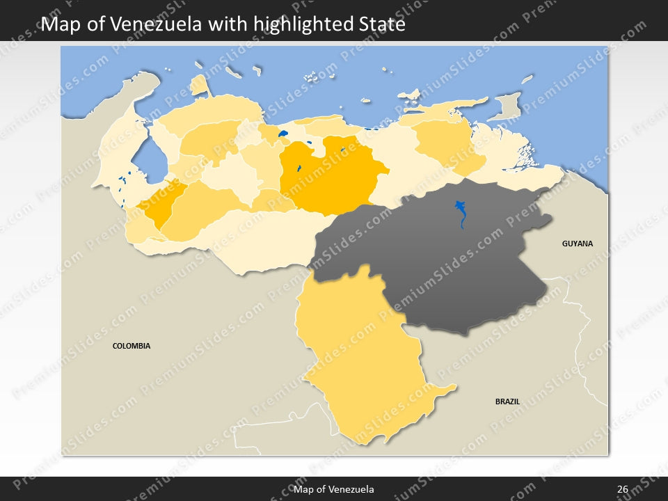 Venezuela Map - Editable Map of Venezuela - Template for PowerPoint