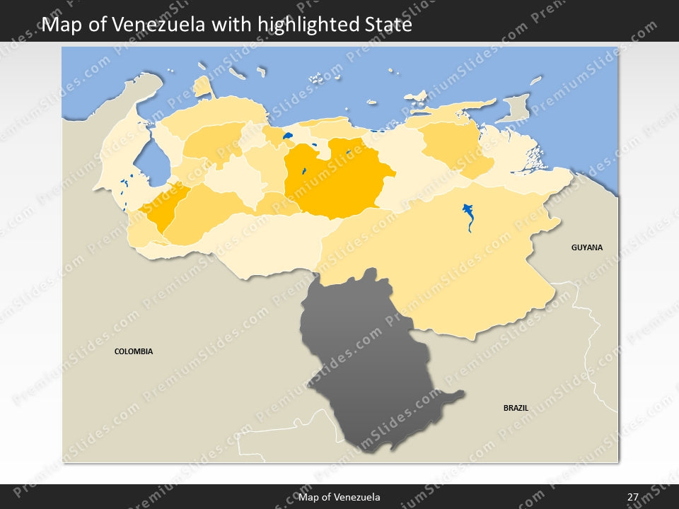 Venezuela Map - Editable Map of Venezuela - Template for PowerPoint