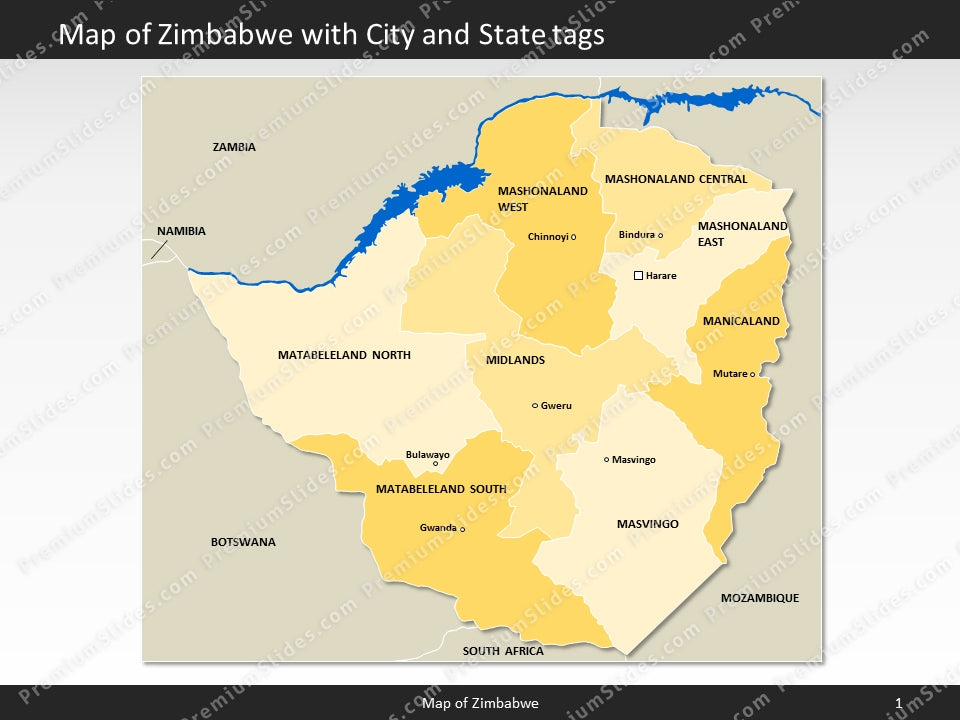 powerpoint map zimbabwe