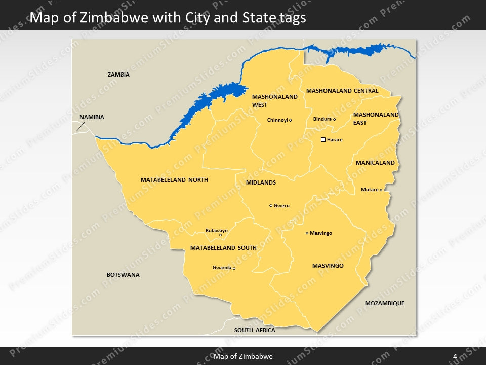 powerpoint map zimbabwe