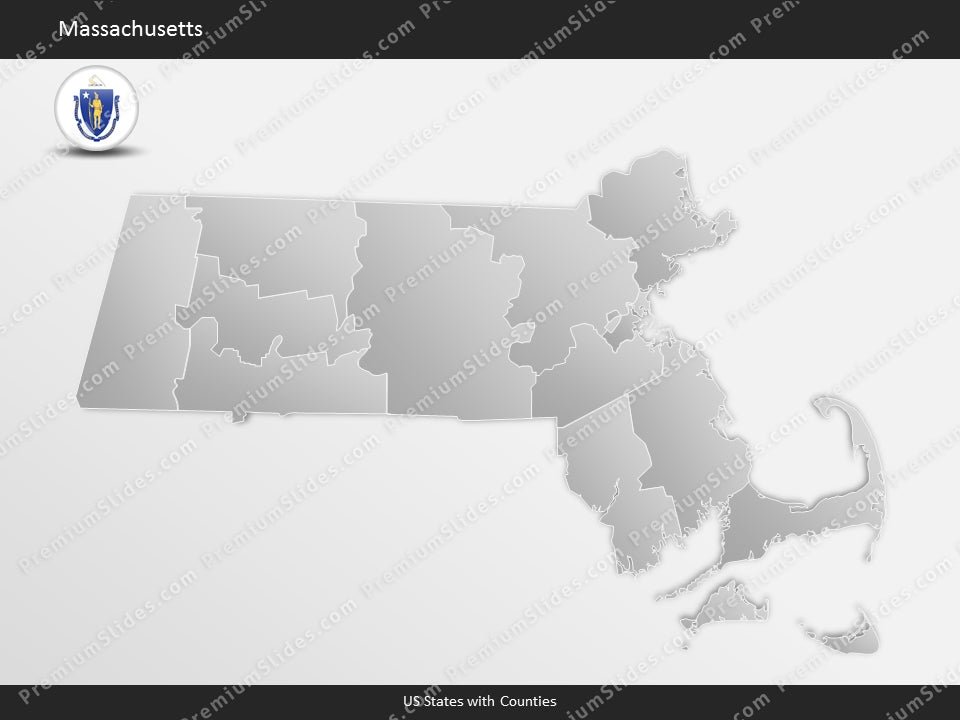 Massachusetts County Map Template for PowerPoint
