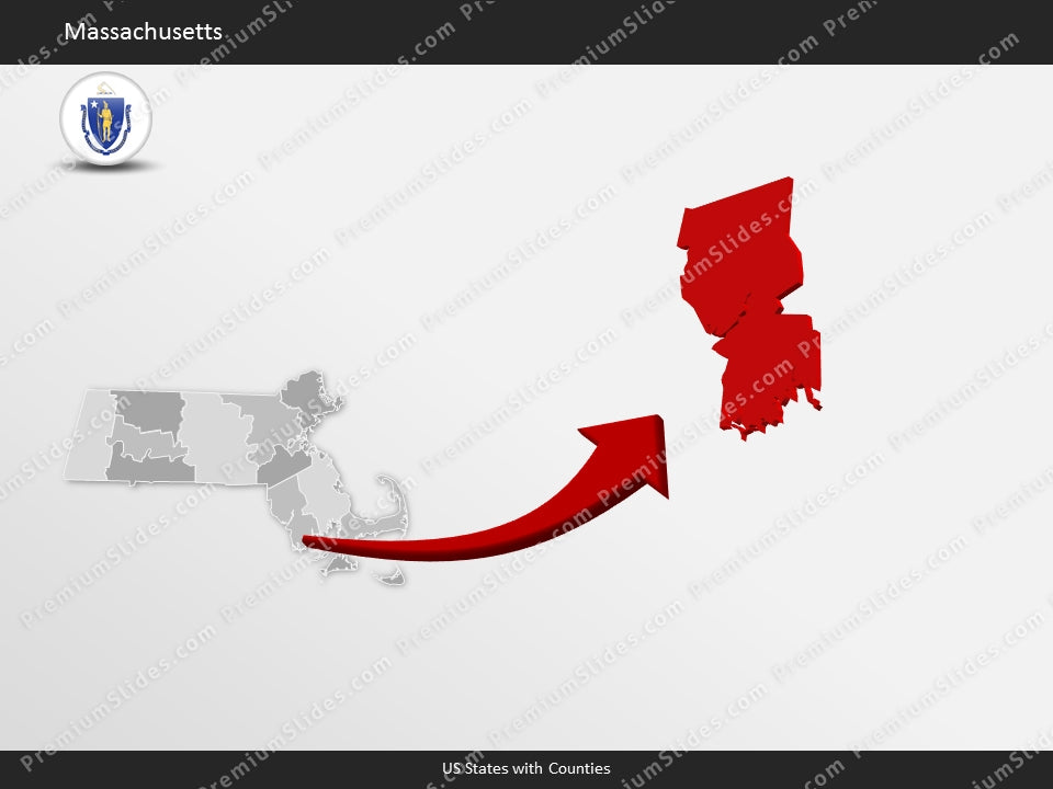 Massachusetts County Map Template for PowerPoint