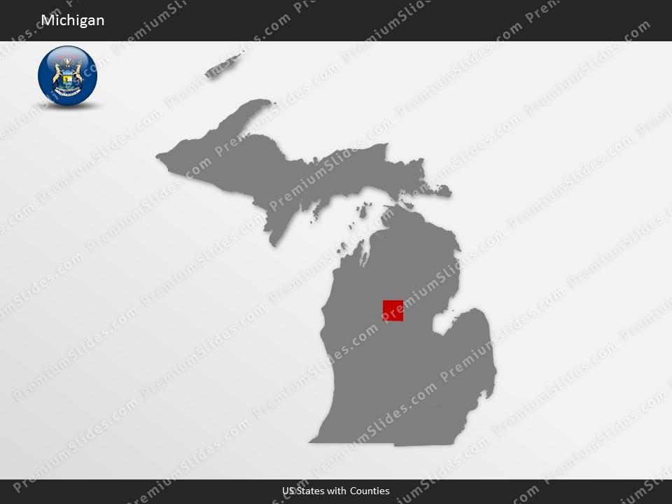 Michigan County Map Template for PowerPoint