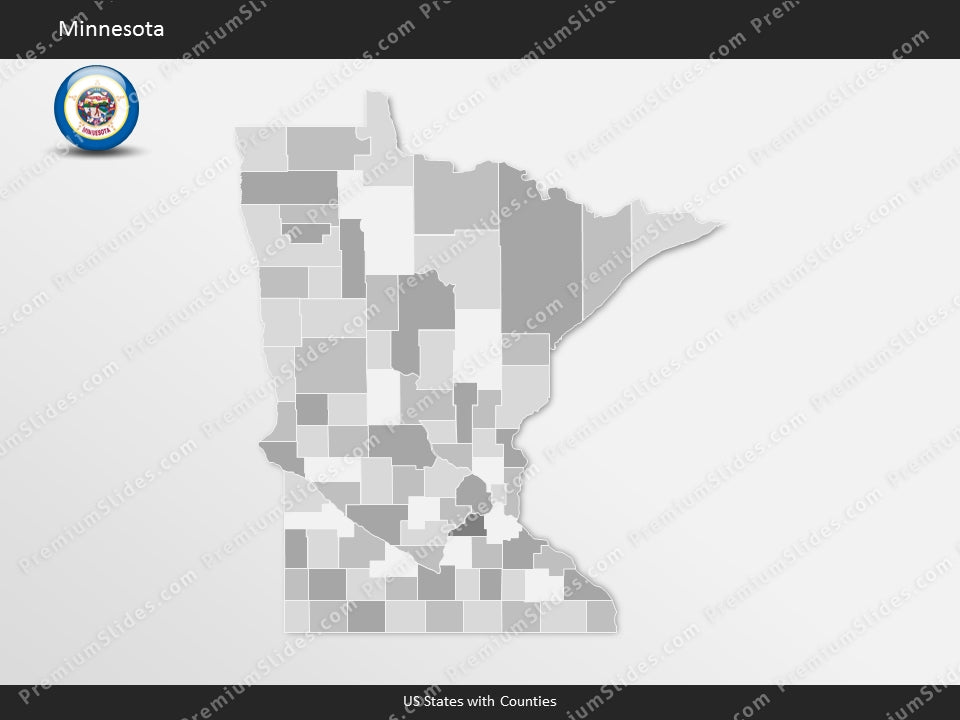 Minnesota County Map Template for PowerPoint