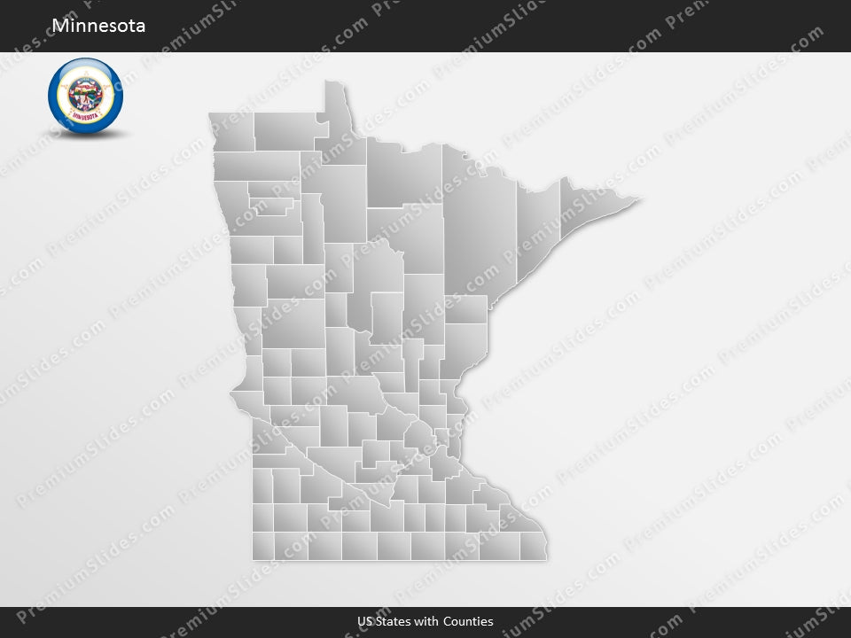 Minnesota County Map Template for PowerPoint