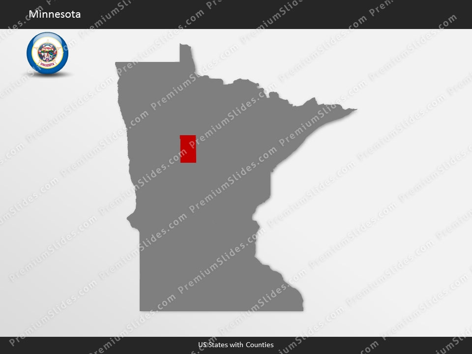 Minnesota County Map Template for PowerPoint
