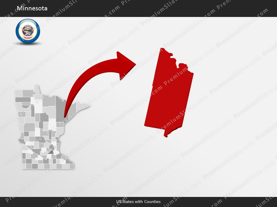 Minnesota County Map Template for PowerPoint