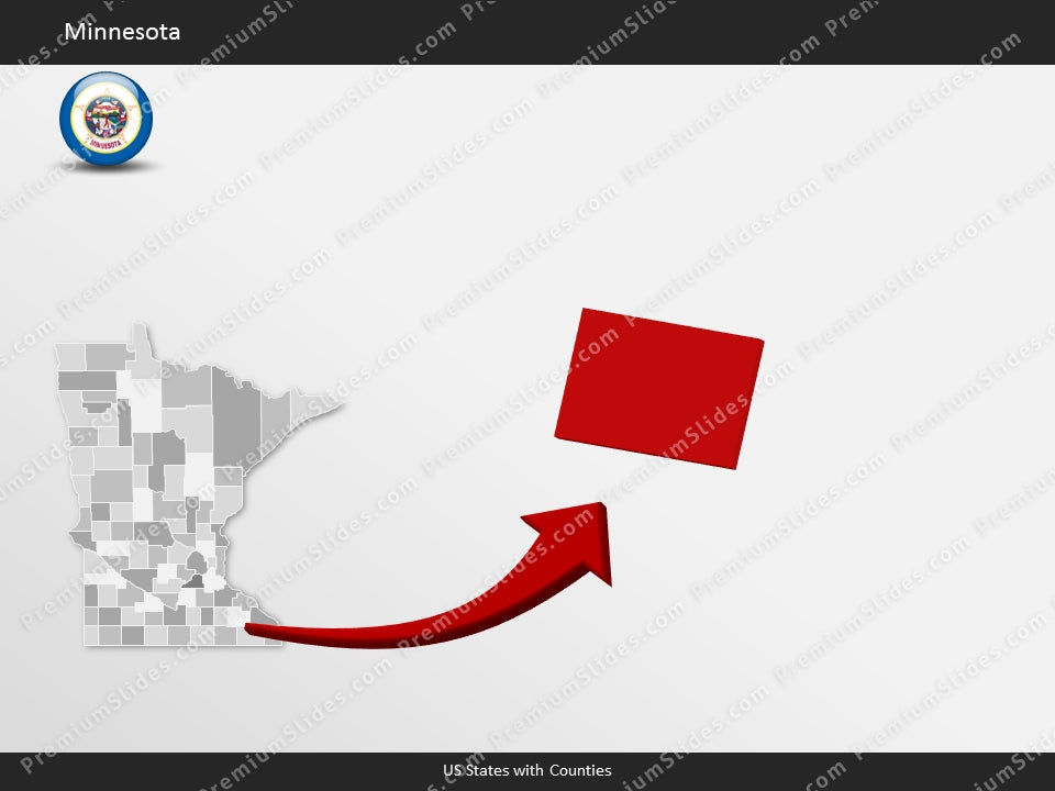Minnesota County Map Template for PowerPoint