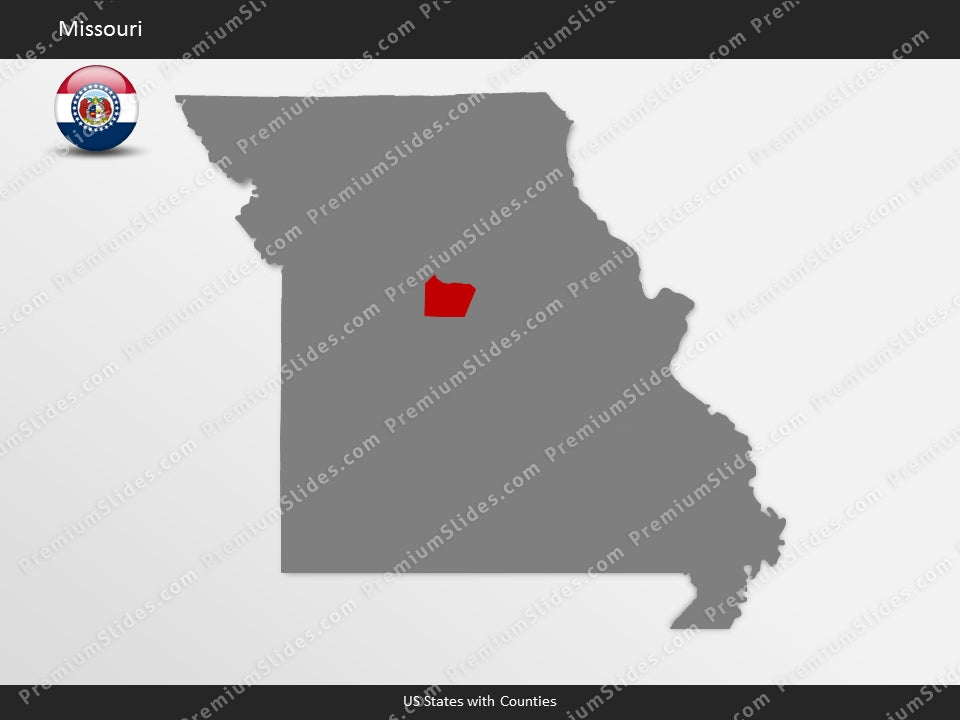 Missouri County Map Template for PowerPoint