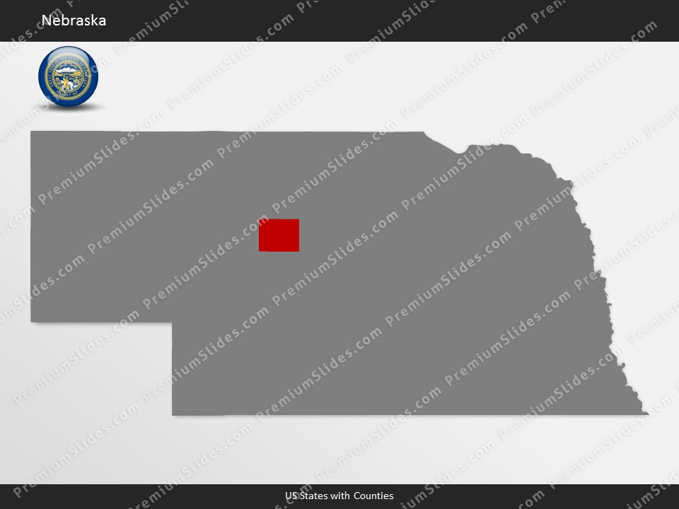 Nebraska County Map Template for PowerPoint