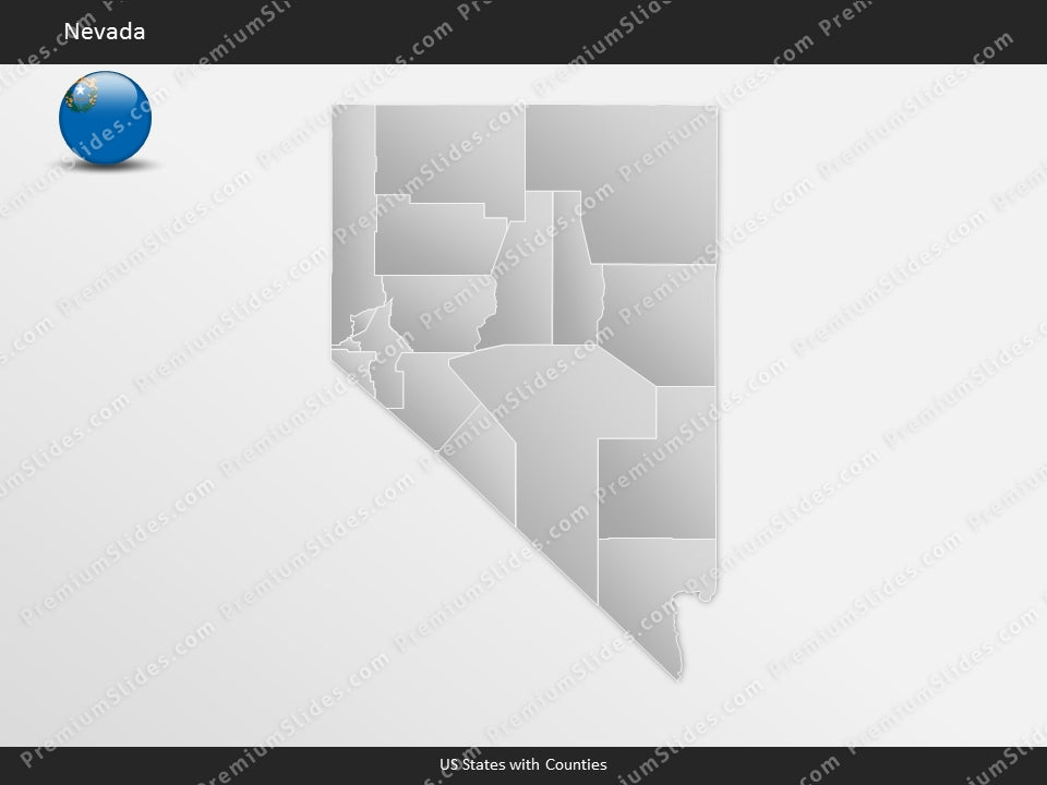 Nevada County Map Template for PowerPoint