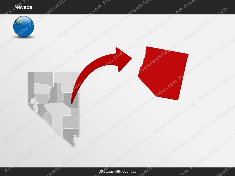 Nevada County Map Template for PowerPoint
