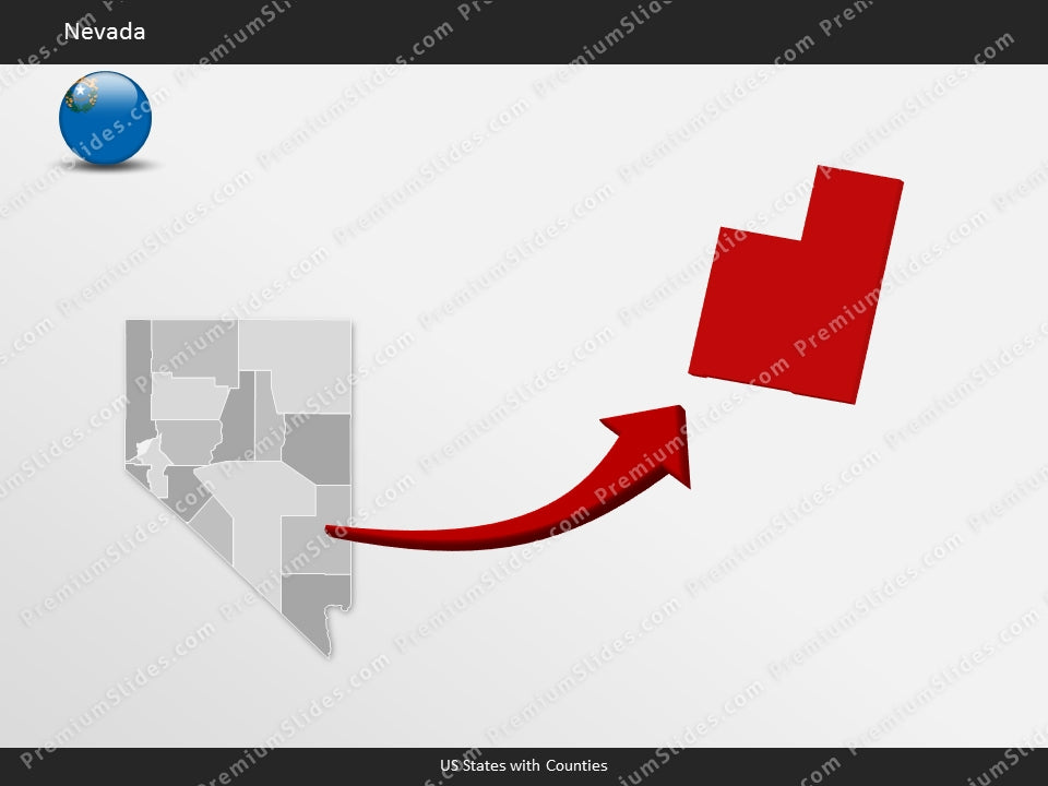 Nevada County Map Template for PowerPoint