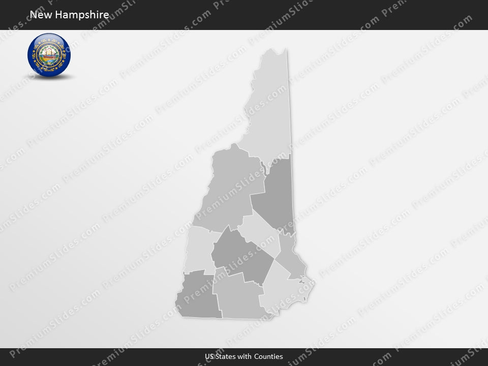 New Hampshire County Map Template for PowerPoint