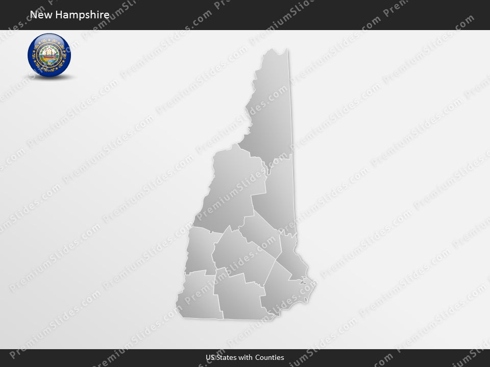 New Hampshire County Map Template for PowerPoint