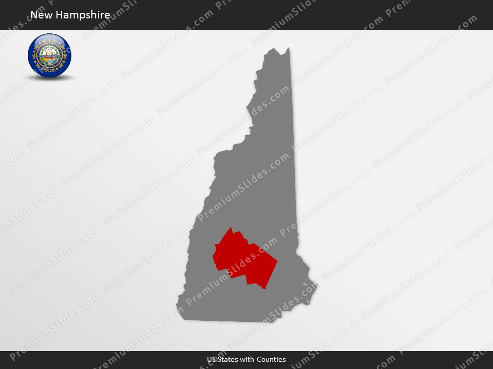 New Hampshire County Map Template for PowerPoint