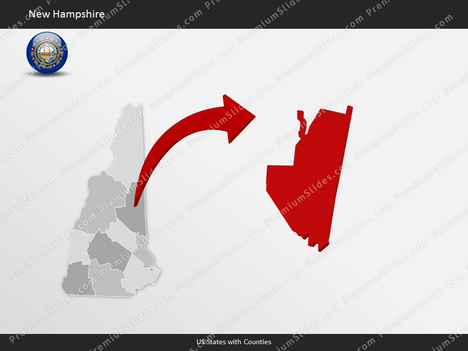 New Hampshire County Map Template for PowerPoint