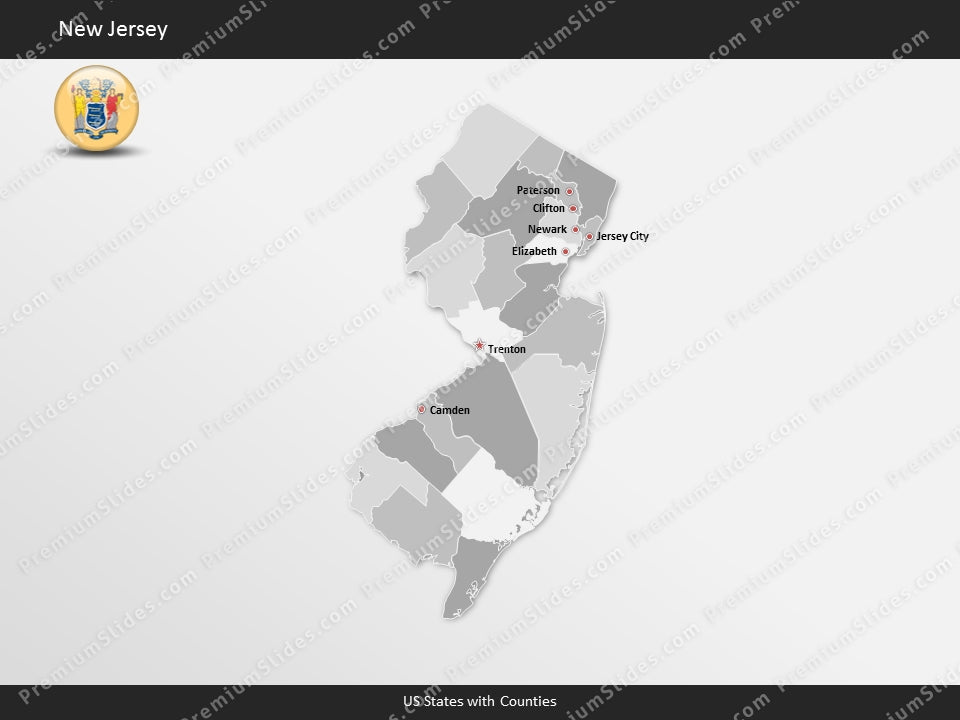 New Jersey County Map Template for PowerPoint