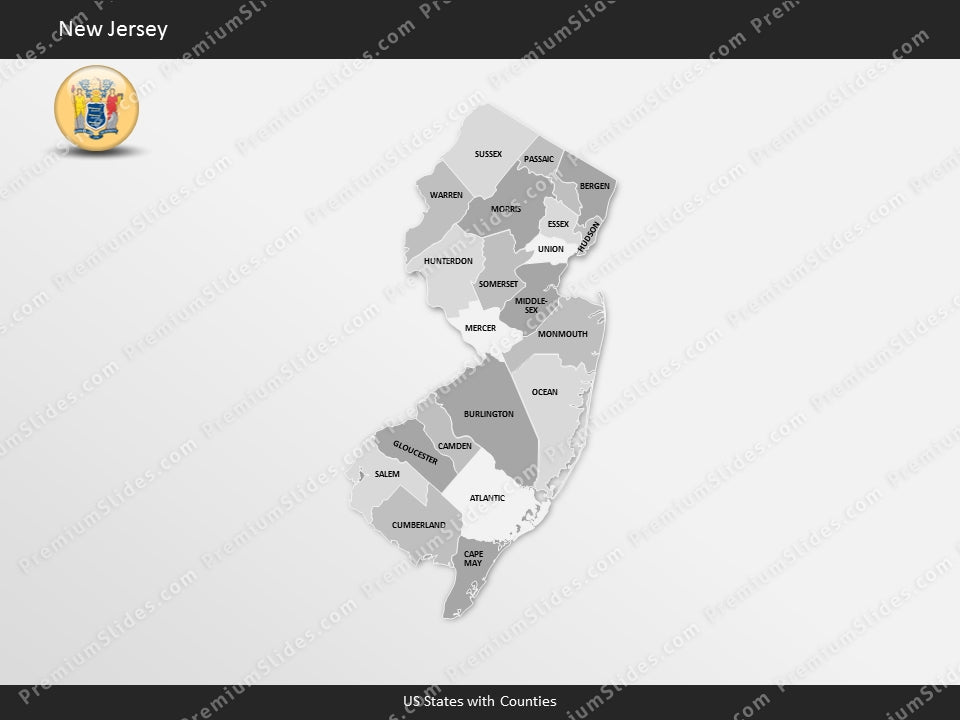 New Jersey County Map Template for PowerPoint