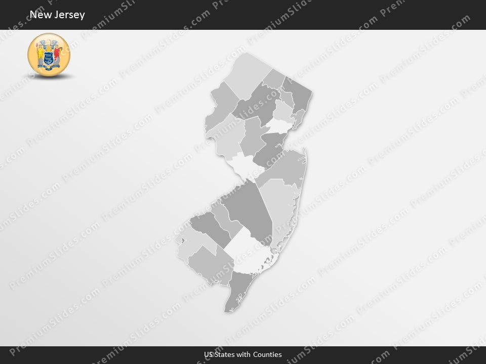 New Jersey County Map Template for PowerPoint