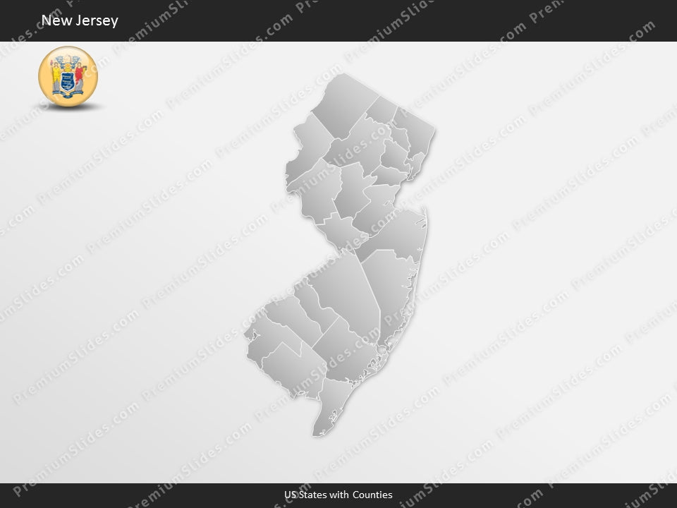 New Jersey County Map Template for PowerPoint