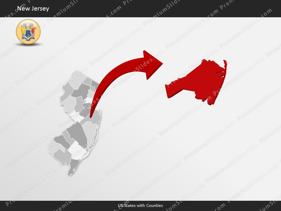 New Jersey County Map Template for PowerPoint