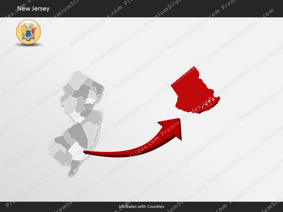New Jersey County Map Template for PowerPoint